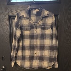 Columbia Black and White Plaid Shirt
